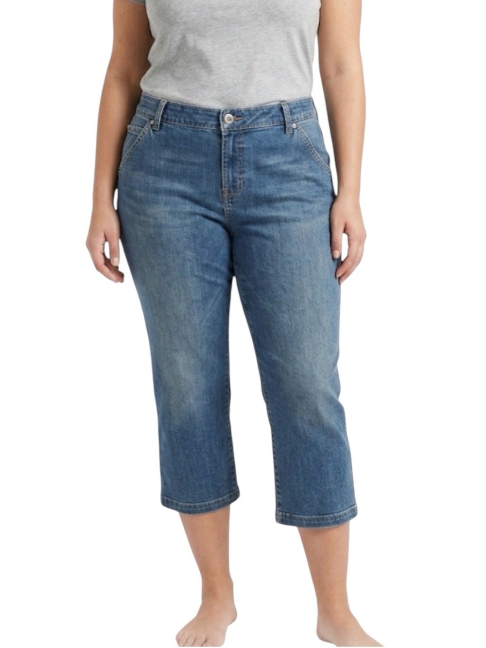 Calvin Klein Women's Capri Cropped Jeans Blue Denim Jeans Size 32 Size 12/14